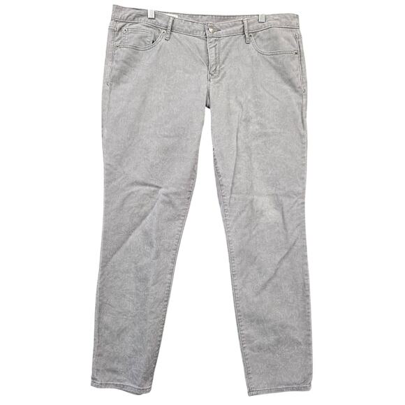 Gap 1969 Gray Always Skinny Jeans Stretch Muted Floral Denim Womens Size 33r Zip - Picture 1 of 9